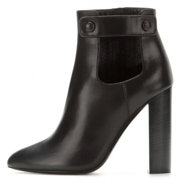 High Quality Thick High Heel Leather Women Ankle Boots Winter Classy chelsea Boots for Ladies - Image 5