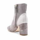Suede Leather White and Light Brown 6 cm Chunky Round Toe Winter Casual Two Color Ladies Leather Heeled Boots Women Shoes