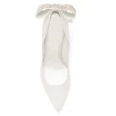 High Quality Fancy Stilettos Bowknot Bridal White Satin Wedding Luxury High Heels Women's Pumps