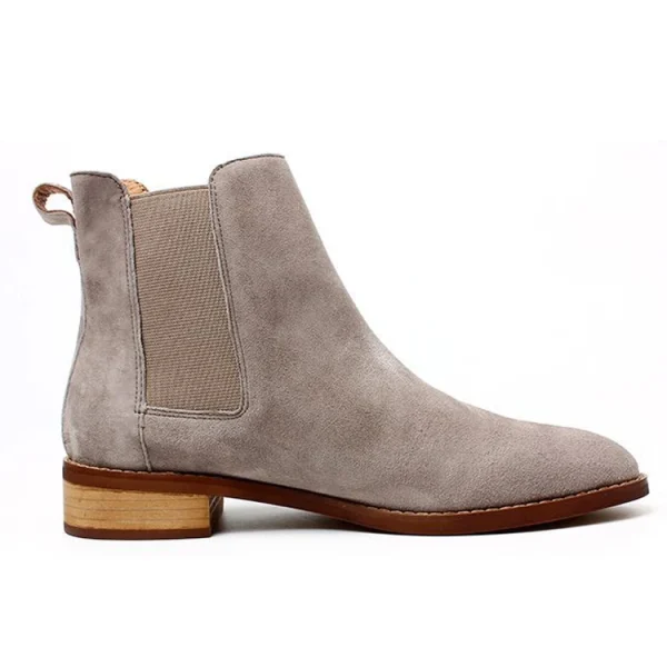 Private Fashion Gray Cow Suede Leather Women Ankle Chelsea Boots - Image 2