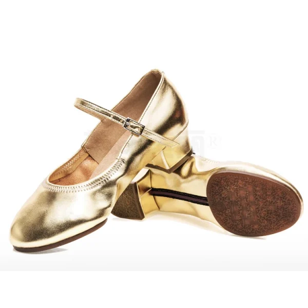 Low Heels Ballroom LATIN Golden Women's Pumps Dance Casual Shoes Ladies High Heeled Sandal