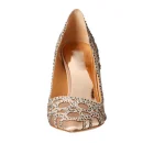 Ladies Elegant Satin With Rhinestone Crystal Fancy Woman Pumps Dress High Heel Bridal Wedding Shoes