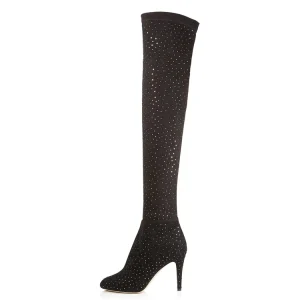 Fashion Hot Sale Leather Stiletto Heels Women Over Knee High Heel Boots