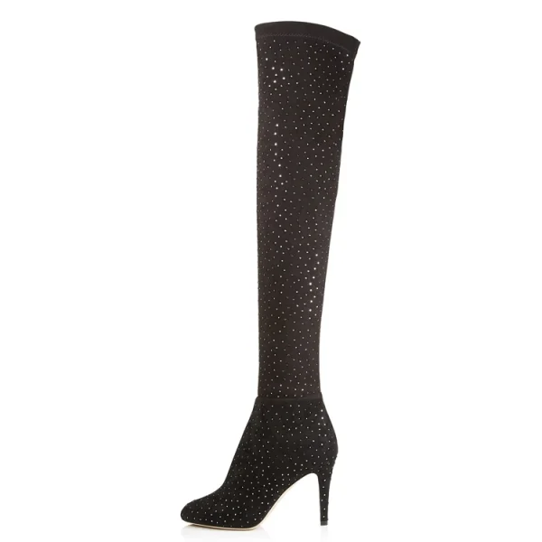 Fashion Hot Sale Leather Stiletto Heels Women Over Knee High Heel Boots