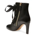 Designer Shoes Fashion Winter Lace up Genuine Leather Chunky High Heel Boot for Women Ladies Heel Shoes