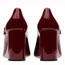Fashion Show Patent Leather Shoes with Strap Round Toe High Heel Shoes for Women Pump Luxury Block Heel Sandal