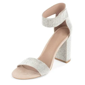 2025 Fashion New Arrivals Designer Chunky Leather Block High Heels Women Sandals Shoes
