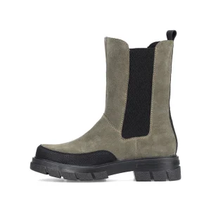 Chelsea Boots Versatile Trend Grey, Warm Flat Soles, Round-toe Ladies Winter Leather Boots