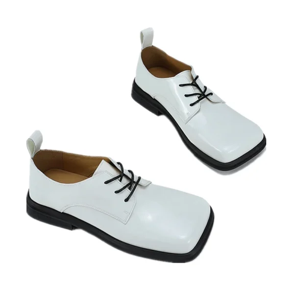 Fashion 2025 Leather Loafer Shoes for Women New Styles Ladies Black and White Flats High Quality Casual Shoes - Image 3