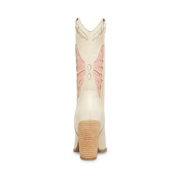 Fashion Winter High Quality Color Calf Hight square Thick Heel Woman Cowboy Boots - Image 5