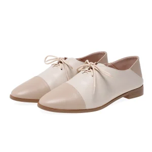 Fashion Lace up TPR Sole Multicolor Genuine Leather Brogues Formal Flat Women's Casual Shoes Oxford Dress Shoes