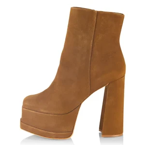 Support New Women's Boots Brown Cow Suede square Root Sexy Winter Warm Women's Mid-well Boots
