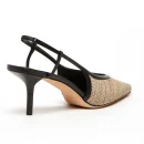 2025 New Trend Glamorous Elasticated Sling Back Strap Pointed Toe Low Heels Sandals Shoes