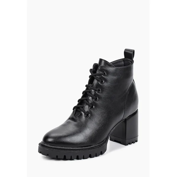 100% PU Genuine Leather Temperament Ladies High Heels Light Winter Short Boots