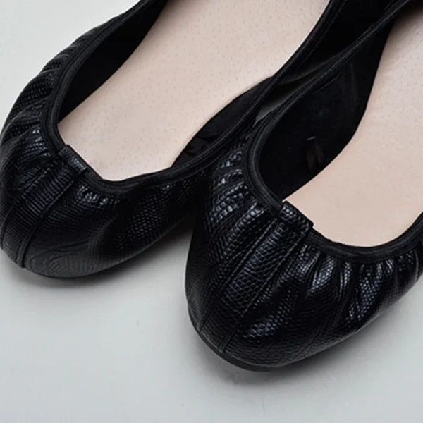2025 High Quality Fashion Ladies Leather Bow Dance Comfortable Flat Shoes Women's Casual Shoes - Image 5