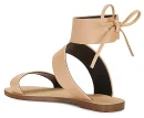 Fashion Summer Beige Leather New Designs Walking Style Shoes Woman Flat Sandals Casual Shoe for Ladies