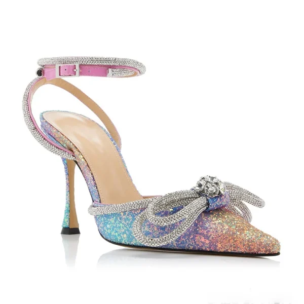 2025 Summer Trend Fashion Sweet Style Thin High Heels Pointed Toe Women Sandals - Image 2