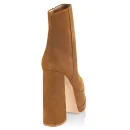 Support New Women's Boots Brown Cow Suede square Root Sexy Winter Warm Women's Mid-well Boots