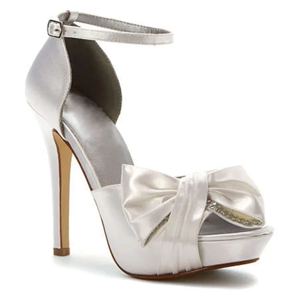 Fashion Sexy High Heel Women Pumps Ivory Satin Flower Bridal Wedding for Ladies Shoe Heels Dress Shoes - Image 6
