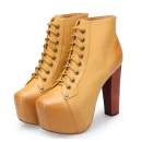Fashion High Quality Brown Genuine Leather Designer Women Boots with Platform Boots for Ladies Shoes