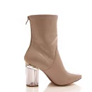 Winter New Style Pu Upper Pointed Toe Transparency Heel Women Ankle Boots Ladies High Heel Boots Shoes