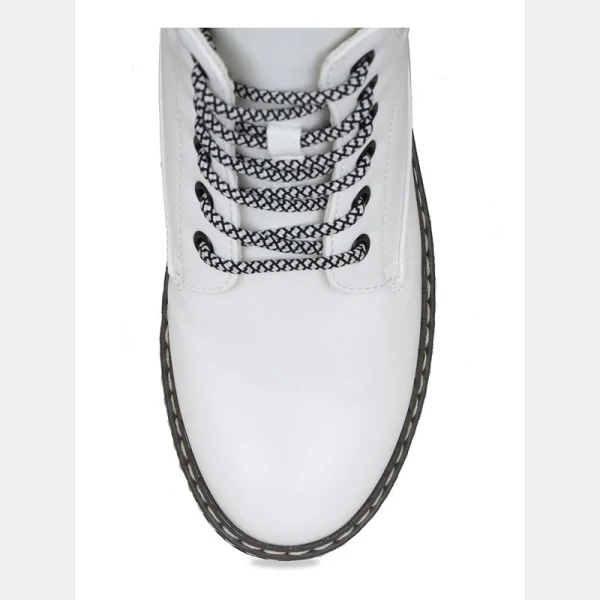Fashion Excellent Autumn and Winter Models White Leather Upper Can Be Women's Ankle martin Boots - Image 4