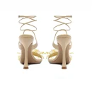 Fashion Style Exquisite Handmade  With Yellow Diamond Lace up High Quality Sexy Women's High Heel Sandals