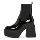 Euramerican Autumn and Winter PU Fashion All-match Black square Heel Ladies Mid-well Boots