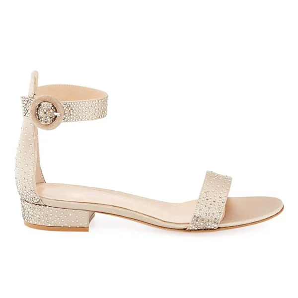 Summer Fashion with Strap and Diamond Low Heel Women Sandal Open Toed Flat Shoes - Image 5