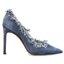 Summer New Design Trend Luxury Comfortable Frayed Denim 10cm High Heel Pointed Toe Women Pumps Shoes