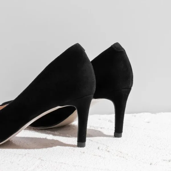 Fashion Classic Zapatos Mujer Designers Yellow Kid Suede Pointed Toe Party Ladies Heel Shoes Women's Pumps - Image 5
