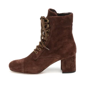 Hot Selling Fashion Leather High Heel Women Ankle Boots Lace up Long High Boots Light Winter FUR