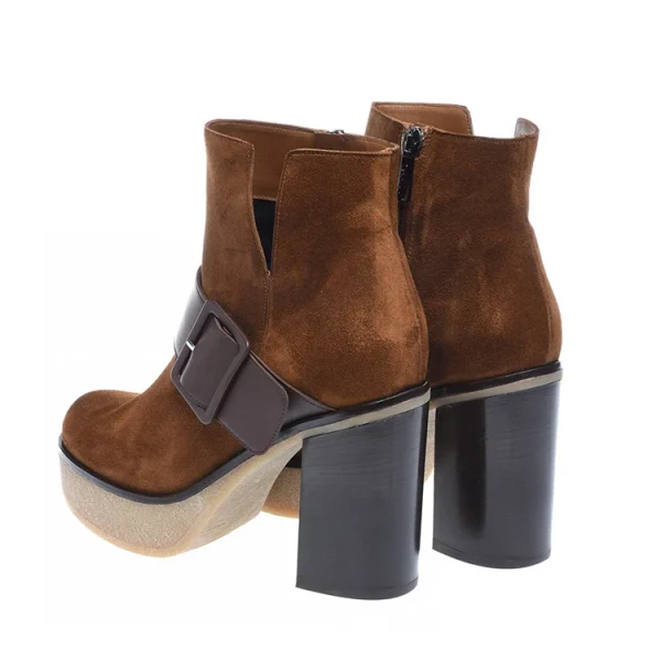 Fashion Design Autumn and Winter Style Suede Leather Ankle Ladies Boots High Heeled Platform Boots Women Shoes - Image 4