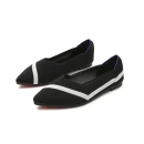 Fashion Casual Breathable Soft Soles Foldable Knit Flat Slip-on Pointed Toe Women Knit Shoes