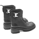Absolute Strength Trend Modern Style Round Head Flat Bottom PU Leather Martin Boots