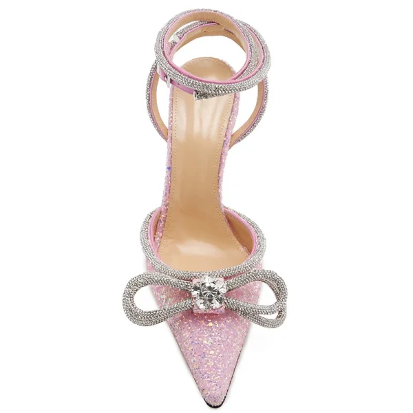 2025 Summer Trend Fashion Sweet Style Thin High Heels Pointed Toe Women Sandals - Image 6