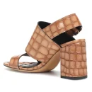 Summer Fashion Leather Chunky Heels Shoes Women 2025 Heeled Sandals Block Heel for Ladies