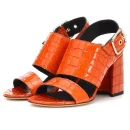Summer Fashion Leather Chunky Heels Shoes Women 2025 Heeled Sandals Block Heel for Ladies