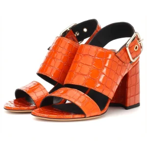 Summer Fashion Leather Chunky Heels Shoes Women 2025 Heeled Sandals Block Heel for Ladies